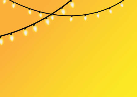 Lamp garland. Light vector illustration. Party banner design.