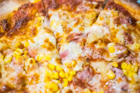Tasty hot homemade pizza ready to eatの写真素材