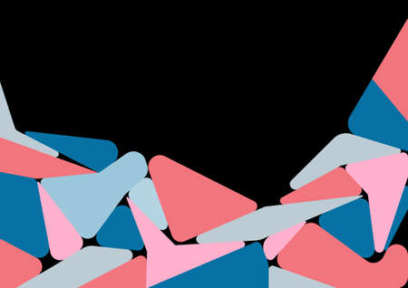 Vector of blue and pink modern abstract polygon background on a black background