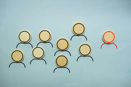 Choice of an employee leader from the crowd. Human resource, Talent management, Recruitment employee, Successful business team leader concept. Chooses people standing out from the crowdの写真素材