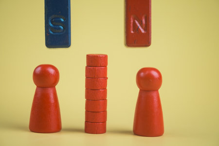 The magnet attracting new worker and staff based on recommendations, talent and interview. Recruitment of entire formed teams of employees.の写真素材