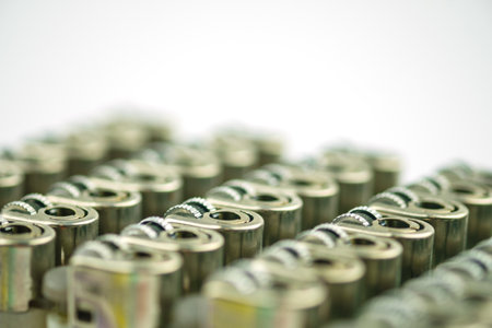 Close of many metal lighter. Selective focusの写真素材