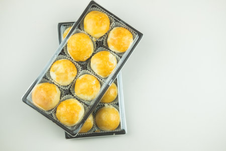 Thai dessert and Traditional Chinese dessert sweet filling with salted egg arrange in box for sale