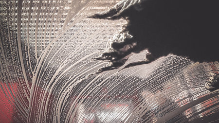 Service car wash applies foam and water. Selective focus. Close upの写真素材