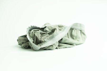 Men underwear used grey color on a white background. Close upの写真素材