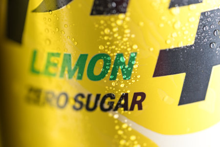 Samut Prakan, Thailand - October 30, 2022 : New products from Coca-Cola Business Group in Thailand, the new "Sprite" Lemon Plus! Lemon soda, no sugar, no calories, is deliciousのeditorial素材