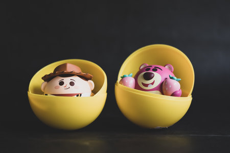 Samut Prakan, Thailand - November 13, 2022 : Toy story collection wobbling figure model from Miniso Thailand, This time, Nong comes in the concept of rolling ball.のeditorial素材