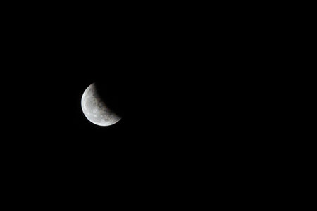 Lunar Eclipse, Take a photo from sky in Thailand. Crop image