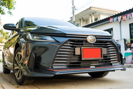 Bangkok, Thailand - March 27, 2023 : New Private Sedan car toyota Yaris ATIV. All new Totota YARIS ATIV. Urban Metal colorのeditorial素材
