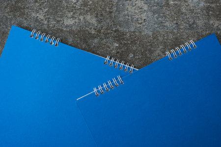 Close up of two of spiral desktop calendar, New Year, time, and business concept. Spiral bound calendarの写真素材