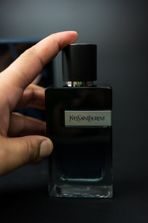 Samut Prakan, Thailand - May 5, 2023 : The fragrance for men by Yves Saint Laurent in 100ml packs on...