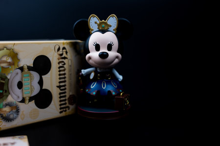 Samut Prakan, Thailand - June 6, 2023 : Blind box collection Mickey Mouse sell in Miniso Thailand. Mickey Mouse Collection Steampunk Stampのeditorial素材
