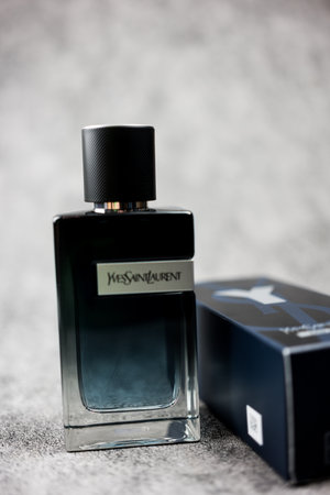 Samut Prakan, Thailand - July 4, 2023 : YVES SAINT LAURENT in 100 ml bottle. PERFUME MEN FRAGRANCEのeditorial素材