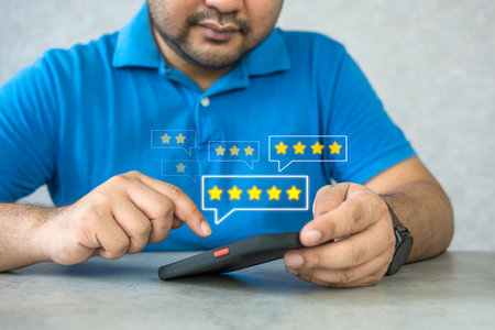 Customer services best excellent business rating experience. Satisfaction survey concept. user gives...