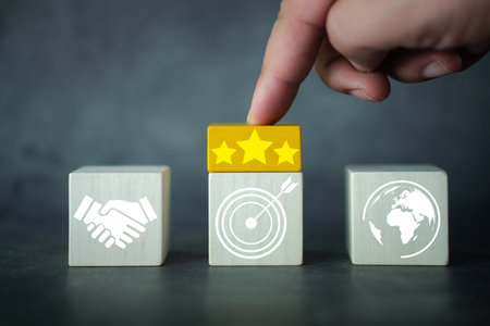 Set goals for success three stars, use yellow wooden blocks to create ideas, and set targets....