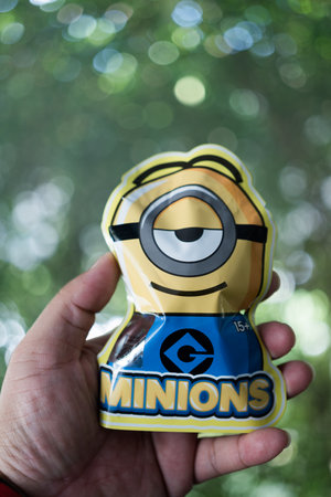 Bangkok, Thailand - November 6, 2023 : A package of toy from MINISO of a collection is Minions...