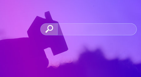 Man holding wood home with icon searching information website for home search, land price, property tax. Real estate online conceptの写真素材