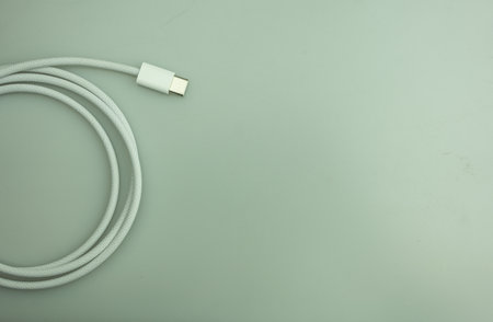 BANGKOK , THAILAND - November 30, 2023 : New USB Type-C interface of IPhone for charge and high speed data communication. New cable standard for Apple's devices include with iPhone 15のeditorial素材
