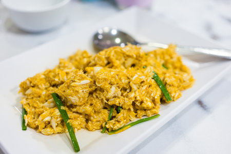 Stir fried crab with curry powder. Seafood cuisine and food travelの写真素材