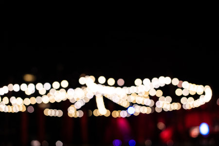 Background and bokeh. The images have beautiful lighting and circular blurred images suitable for the background. Blurry images appear white reflecting a beautiful sphere.の写真素材