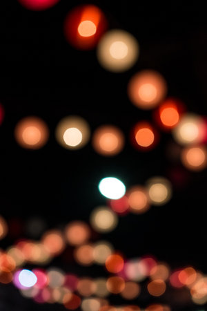 Blur of night light bokhe background. Bokeh for background material