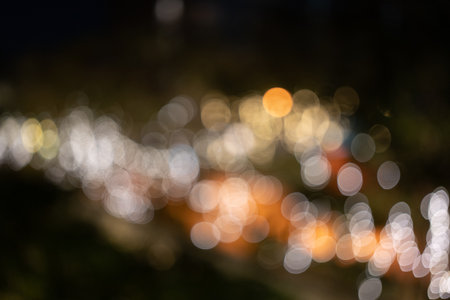 Abstract defocused light bokhe background. Blur and bokehの写真素材