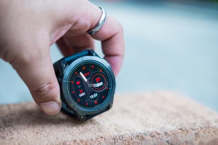 Bangkok, Thailand - Febryary 5, 2024 : Garmin Epix Pro Gen 2. Ultimate high-performance smartwatch...