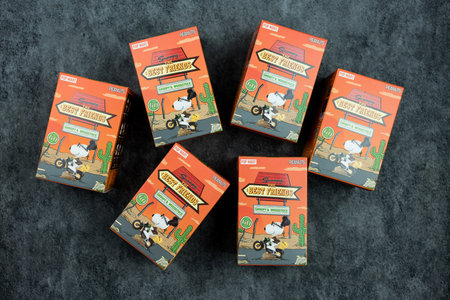 Bangkok, Thailand - February 8, 2024 : A box of Snoopy the Best Friends series figures. Material: PVC/ABS, a size height about 10cm. A whole set contains 9 blind boxesのeditorial素材