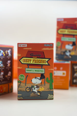 Bangkok, Thailand - February 16, 2024 : A box of Snoopy the Best Friends series figures. Material: PVC/ABS, a size height about 10cm. A whole set contains 9 blind boxesのeditorial素材