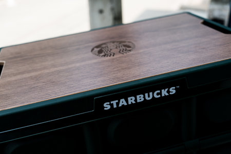Bangkok, Thailand - February 29, 2024 : A gift exclusive for member gold level from Starbucks coffee shop in this yearのeditorial素材