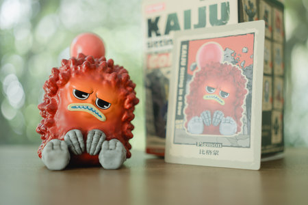 Bangkok, Thailand - April 1 , 2024 : Pogmon KAIJU Sitting in a Row Series Figures, series mystery box form POPMART. Name Pogmon. Blind box collectible cute toysのeditorial素材