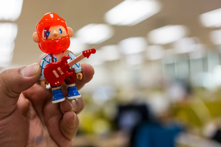 Bangkok, Thailand - April 26, 2024 : A toy of Farmer Bob Retro Replay Blind Box Series by Finding Unicorn. Rock Chameleon, 2024 : A toy of Farmer Bob Retro Replay Blind Box Series by Finding Unicorn. Rock Chameleonのeditorial素材