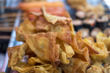Delicious fried minced pork dumplingsの写真素材