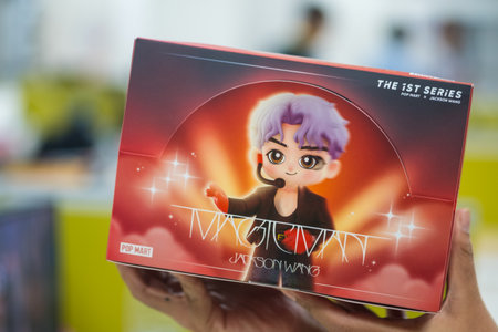 Bangkok, Thailand - May 4, 2024 : POP MART X JACKSON WANG MAGIC MAN SERIES FIGURES. Chinese famous singer Jackson Wangのeditorial素材