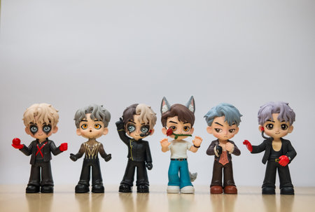 Bangkok, Thailand - May 4, 2024 : POP MART X JACKSON WANG MAGIC MAN SERIES FIGURES, whole set contains 6 blind boxes. Chinese famous singer Jackson Wangのeditorial素材