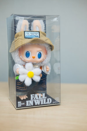 Bangkok, Thailand - May 21, 2024 : POP MART The Monsters LABUBU Fall in Wild Vinyl Plush Doll, collection from Pop Martのeditorial素材