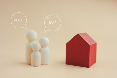 Family to choosing to Buy or Rent house. Property concept. Analysis for planning to buy or rent property.の写真素材