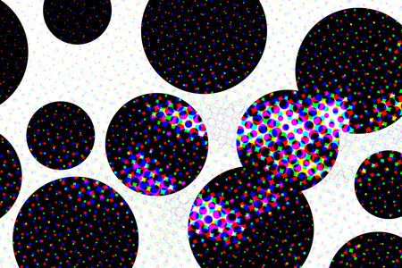 Abstract colorful half tone circle shape pattern background, retro styleの写真素材