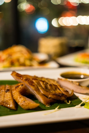 Charcoal boiled pork neck. Selective focusの写真素材