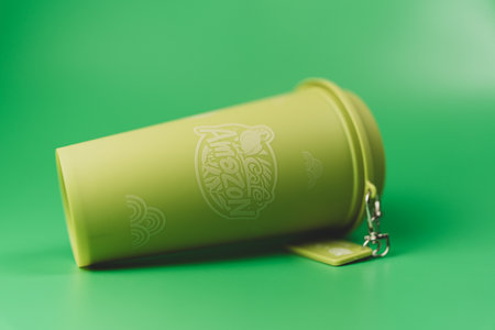 Bangkok, Thailand - June 28, 2024 : Dragon reusable cup from Cafe Amazon, Get power to enhance your luck with cup name of Dragon pattern. Get 1 free one cup when order via online deliveryのeditorial素材