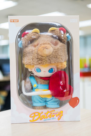 Bangkok, Thailand - July 15, 2024 : DIMOO Dating Series 20cm Cotton Doll in box from POP MARTのeditorial素材