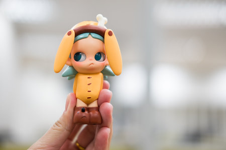 Bangkok, Thailand - July 15, 2024 : Cute art toys POP MART is Zsiga We're So Cute Series Blind Box, Bored Puppyのeditorial素材