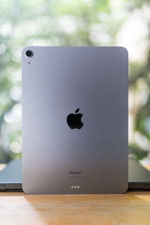 Bangkok, Thailand - July 17, 2024 : Apple iPad Air 2024 with 11 inch, M2 chip. Eature enhanced...
