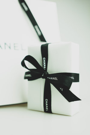Bangkok, Thailand - July 31, 2024 : Luxury gift box for men, Brand from Chanel ready to surprise for daddy or husbandのeditorial素材
