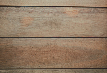 Close view of brown wood table background, wooden textureの写真素材