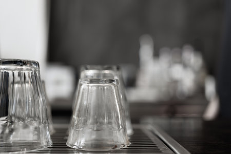 Close up empty shot glass for espresso
