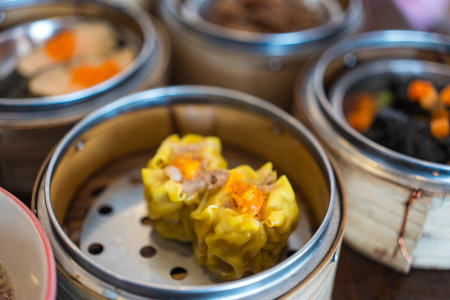 Steamed Dumpling, a traditional Chinese dumpling. Close up