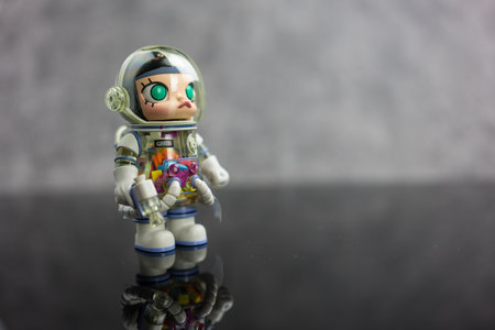 Bangkok, Thailand - September 8, 2024 : Pop mart of a MEGA SPACE MOLLY 100 Series 3. Collection Mega Space Molly, All members 9 design, This member is called Tetrisのeditorial素材