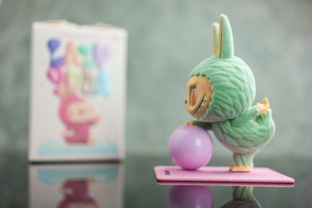 Bangkok, Thailand - September 8, 2024 : THE MONSTERS Lazy Yoga Series Figures, Labubu Lazy Yoga Figures POP MART,  Zone outのeditorial素材