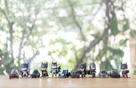 Bangkok, Thailand - September 8, 2024 : A POP MART, new collection a DC Batman 85th Anniversary Series Figures, The Whole set contain 6 blind boxesのeditorial素材